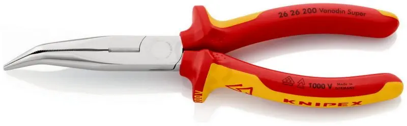 Půlkulaté kleště s břity (úzké ploché kleště) 200 mm KNIPEX 26 26 200 Přímo Od Výrobce