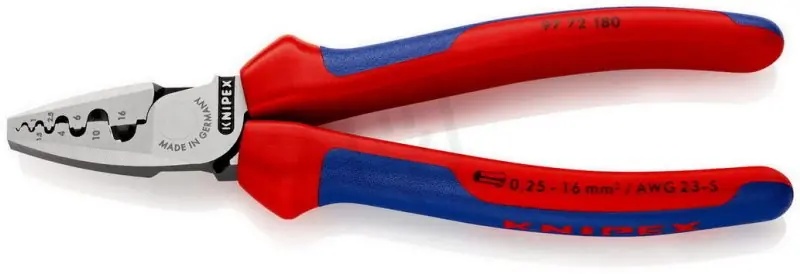 Bezpečná Platba Lisovací kleště na koncové dutinky 180 mm KNIPEX 97 72 180
