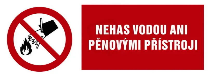Nehas vodou ani pěnovými přístroji, fólie 37x105, P011-01.SI Dokud Zásoby Vydrží