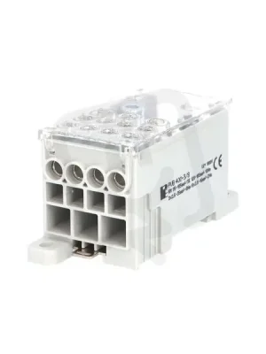 Blok pro rozdělení fází PVB 400-3/8 1pól. AL/CU 400A 690V šedý na DIN 1004081 Poslední Šance