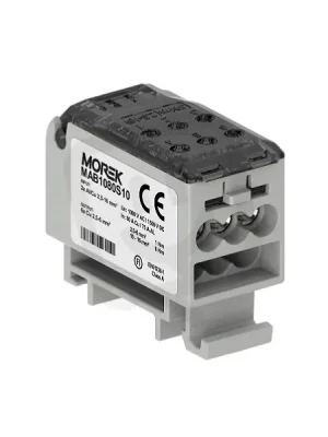 Dokud Zásoby Vydrží Distribuční blok OJL 80A vstup Al/Cu 2x6 výstup Cu 6x6mm2 šedý MOREK MAB1080S10