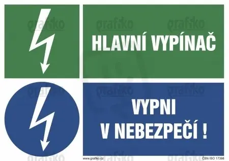 Grafiko 3.8601.PE Tabulka Hlavní vyp+Vypni v nebez.210x297 Cenově Výhodný