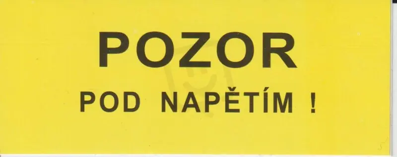 Víkendová Akce Značení č. 2a Pozor pod napětím 3,5x9cm