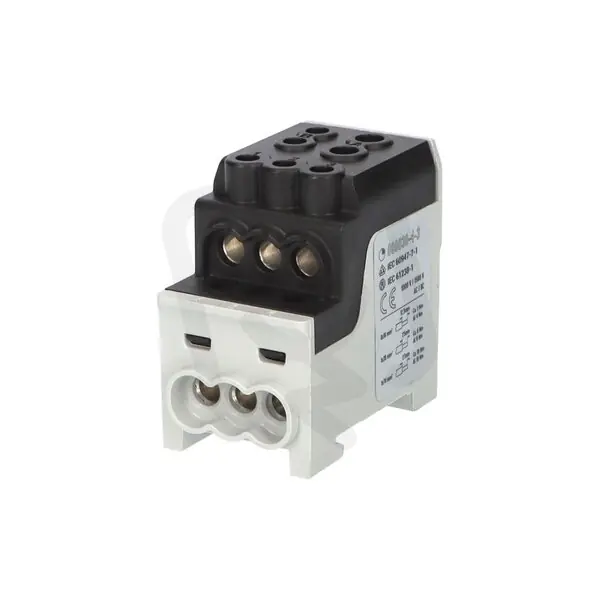 Blok pro rozdělení fází UVB 200 L S 1pól. 200A AL/CU 1000V černý na DIN 1003211 Víkendová Akce