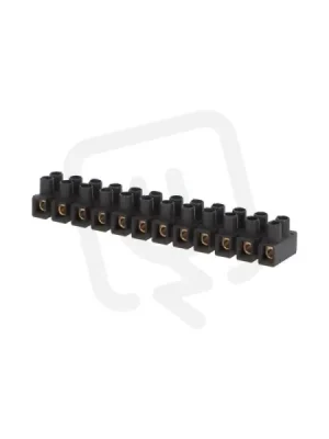 Svorkovnice přístrojová E-KL 0 12x4mm2 T85 PP černá mosazná hranatá 32A/400V Finální Výprodej
