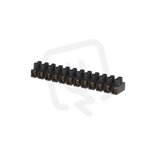Svorkovnice přístrojová E-KL 0 12x4mm2 T85 PP černá mosazná hranatá 32A/400V Finální Výprodej