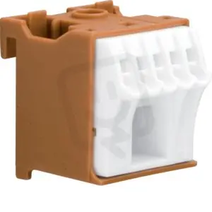 QuickConnect bezšroubový blok fázový, hnědý, 6 svorek, 1x25+5x4mm2, šíře 30mm Vysoce Kvalitní