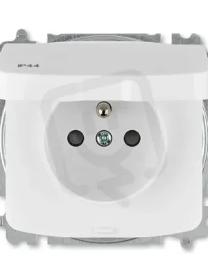 Zásuvka ABB TANGO s ochranným kolíkem, s clonkami IP44 bílá 6619A-A06997 B Značkový