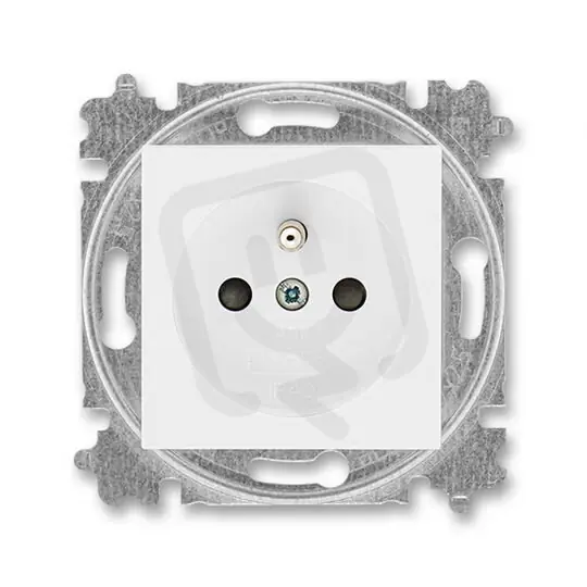 Zásuvka ABB LEVIT s ochranným kolíkem, s clonkami bílá/bílá 6619H-A06357 03 Top Prodej