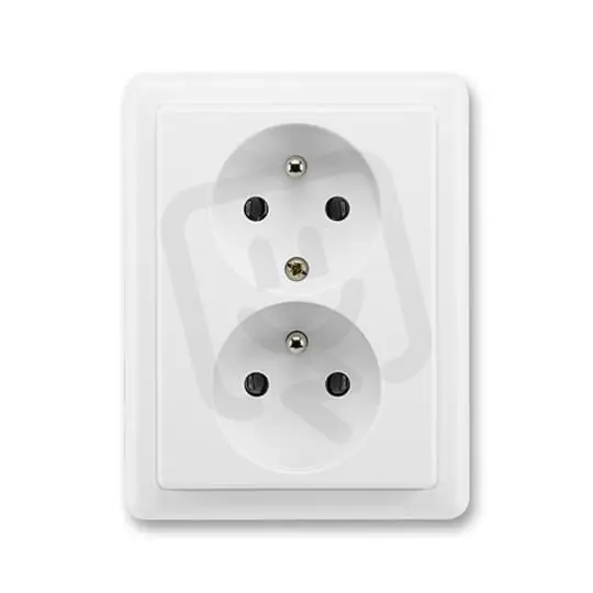 Dvojzásuvka ABB CLASSIC chráněná jasně bílá 5512C-2349 B1 Výhodná Nabídka