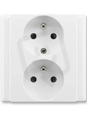 Dvojzásuvka ABB CLASSIC chráněná 81x81 mm jasně bílá 5512-2249 B1 Omezená Nabídka