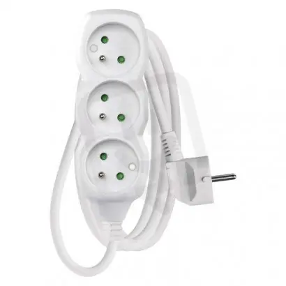 Prodlužovací kabel 1,5 m 3 zásuvky bílý PVC 1mm2 EMOS P0311 Cenová Bomba