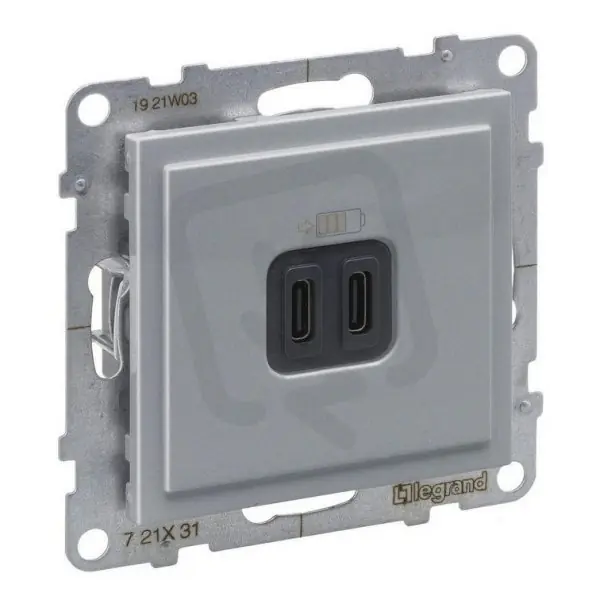 SUNO HLINÍK USB NABÍJEČKA DVOJITÁ TYP C+C LEGRAND 721331 Víkendová Akce