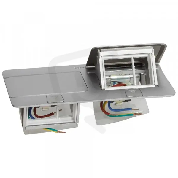 Značkový POP-UP KRABICE DO PODLAHY, MATNÝ HLINÍK, 2X3 MODULY LEGRAND 054012