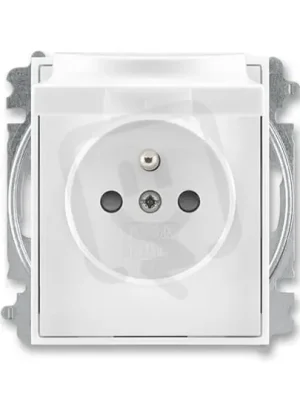 ABB ELEMENT,TIME Zásuvka chráněná s clonkami a víčkem bílá/bílá 5519E-A02397 03 Hit Sezóny