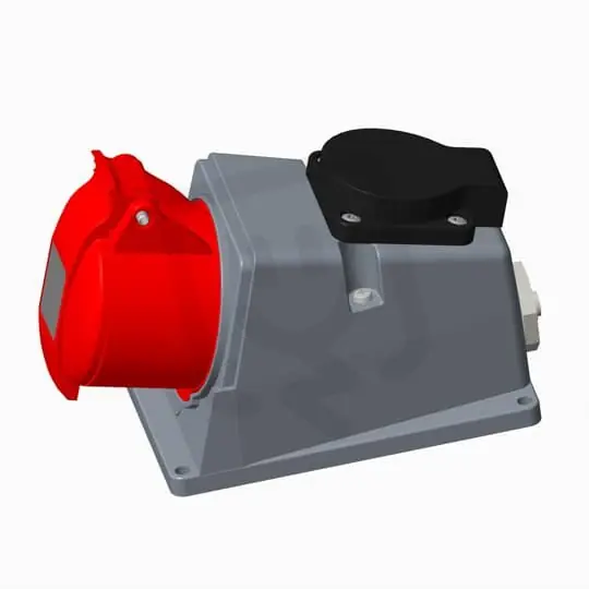 Časově Omezené Zásuvka nástěnná 400V/230V CUE 416-6+R/FR16 AMPHENOL 2CMA101642R1000