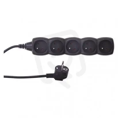 Prodlužovací kabel 3 m 5 zásuvek černý PVC 1mm2 EMOS PC0513 Akce