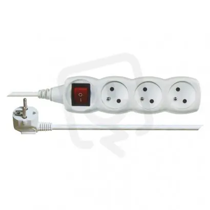 Prodlužovací kabel 10 m 3 zásuvky s vypínačem bílý PVC 1mm2 EMOS P1310 Cenový Hit