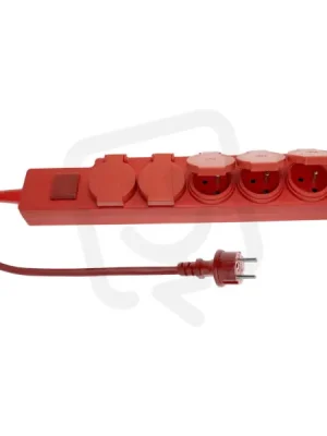 Prodlužovací přívod PW-505W 5m 5x zásuvka, IP44, H07RN-F 3x1,5 s vypínačem Časově Omezené