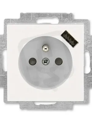 Sezónní Sleva Zásuvka s USB nabíjením 5569H-A02357 68 perleťová/ledová bílá Levit ABB