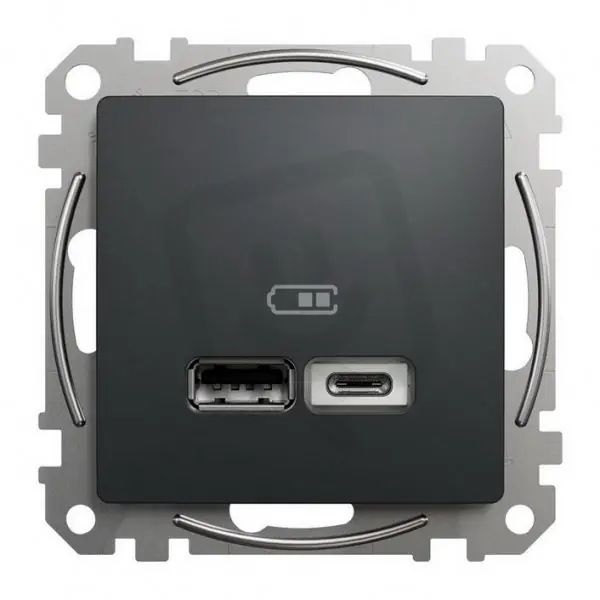 Poslední Šance Sedna D/E Dvojitá USB A+C nabíječka 2.4A, Antracit SCHNEIDER SDD114402