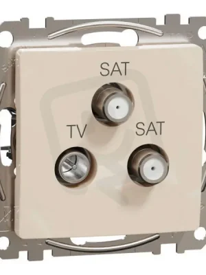 Cenově Výhodný Sedna D/E TV-SAT-SAT zásuvka koncová 4dB, Béžová SCHNEIDER SDD112481S