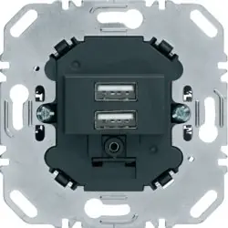 USB nabíjecí zásuvka 230 V, 2-násobná, 3 A, antracit mat BERKER 260205 Speciální Cena