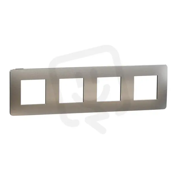 Poslední Šance Krycí rámeček NOVÁ UNICA STUDIO METAL čtyřnásobný, White Aluminium/Černý