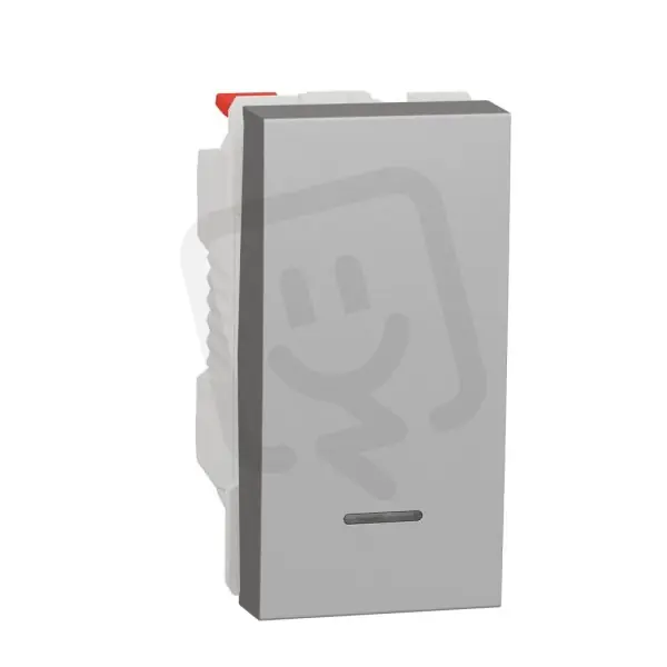 Vysoce Kvalitní Tlačítko NOVÁ UNICA s orientační kontrolkou řazení 1/0So, 1M, Aluminium