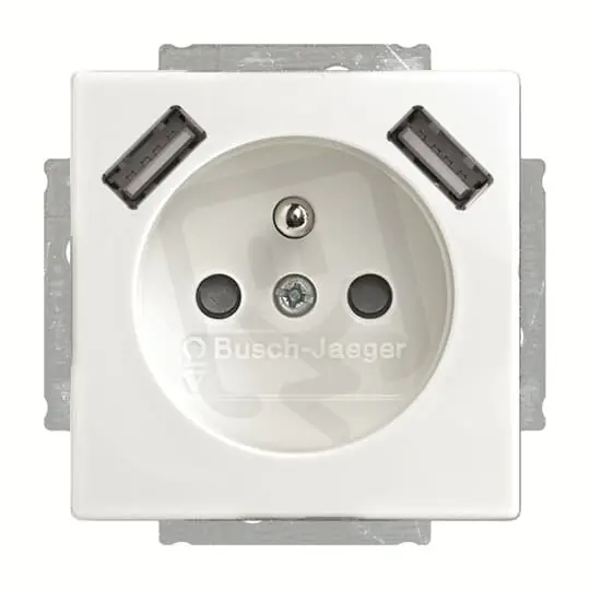 ABB Future linear Zásuvka s kolíkem 2x USB mechová bílá 20 MUCB2USB-884-500 Must-Have