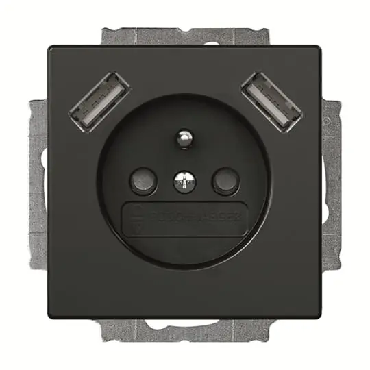 ABB 2CKA002017A1894 zásuvka 2x USB mech.čern Ihned K Objednání