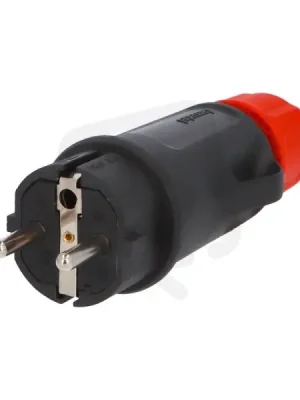 Vidlice 1165 IP54/250V/16A - domovní, plastová, černá, robustní - SOLID PRO 1165 Ověřený