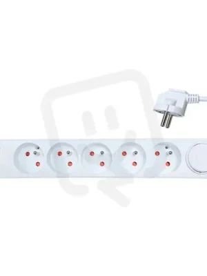 Ihned K Objednání 5z + USB A+A 2.4A prodlužovací přívod 3m 3 x 1mm2 bílý vypínač SOLIGHT PP152USB