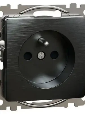 Zásuvka bezšroubová,Leštěný Titan,Sedna Design/Elements SCHNEIDER SDD172012U Bezpečná Platba
