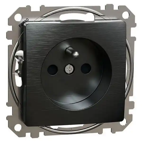 Zásuvka bezšroubová,Leštěný Titan,Sedna Design/Elements SCHNEIDER SDD172012U Bezpečná Platba