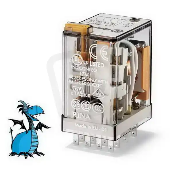 Miniaturní průmyslové relé, DIN, 4P/7A, 48V AC, MA_MI FINDER 55.34.8.048.0040 Koupit Online