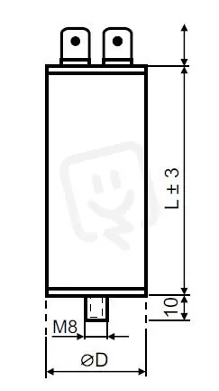 Motorový kondenzátor 14uF 35x75mm faston patní šroub M8 MPB0140041 Bezpečná Platba