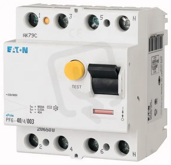 Levný Proudový chránič Eaton PF6-40/4/03 40A 300mA (6kA) 286510