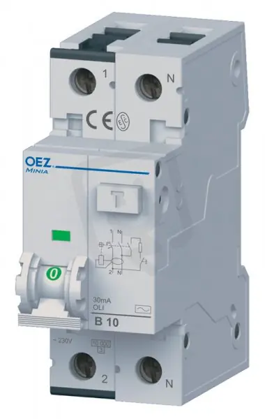 OLI-25B-1N-030A Proudový chránič s jističem 25A B 30mA 1+N 10kA typ A OEZ 38296 Finální Výprodej