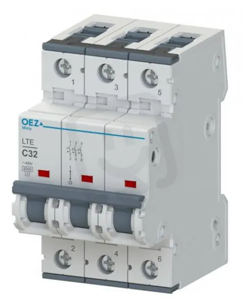 Dokud Zásoby Vydrží LTE-40C-3 Jistič In 40A,Ue AC 230/400V/DC 216V, ch.C, 3pól, 6 kA OEZ 41949