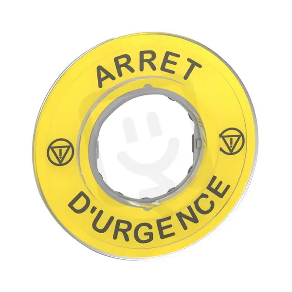 Schneider ZBY9120 3D kruhový štítek pro nouzové zastavení, ARRET D‘URGENCE Zlevněný