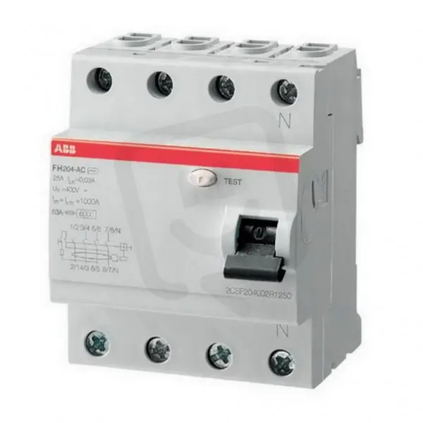 Nejprodávanější FH204AC-63/0,03 proudový chránič čtyřpólový 63 A 30mA AC ABB 2CSF204002R1630