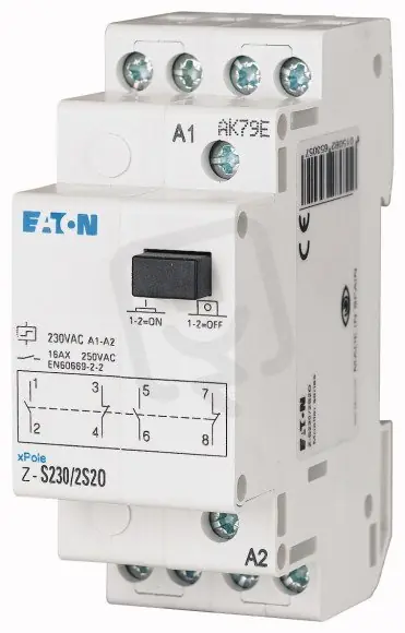 Z-S24/W Impulsní relé tlačítko 24V AC/12V= 1přep. kontakt 16A EATON 265545 Akční Cena