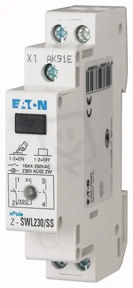 Z-SWL230/SS Vypínač se světelnou signal. LED 2zap kontakty EATON 276306 Pouze Dnes