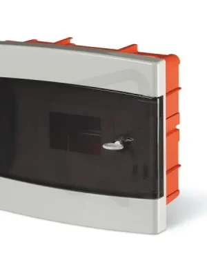 Originální Vestavná rozvodnice DOMINO IP40, vč. svork. N/PE 8 mod, transpar. dvířka