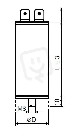 Motorový kondenzátor 4uF 25x60mm faston patní šroub M8 MPB0040041 Přímo Od Výrobce