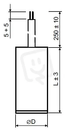 Pouze Dnes Motorový kondenzátor 4uF 25x60mm kabel 250mm bez uchycení MPB0040060