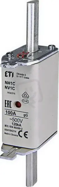 Cenová Bomba Nožová pojistka NV/NH 1C gG KOMBI 100A/500V ETI 004184214