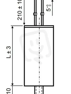 Akční Nabídka Světelný kompenzační kondenzátor 45uF dráty 210mm patní šroub M8 LCP0450021