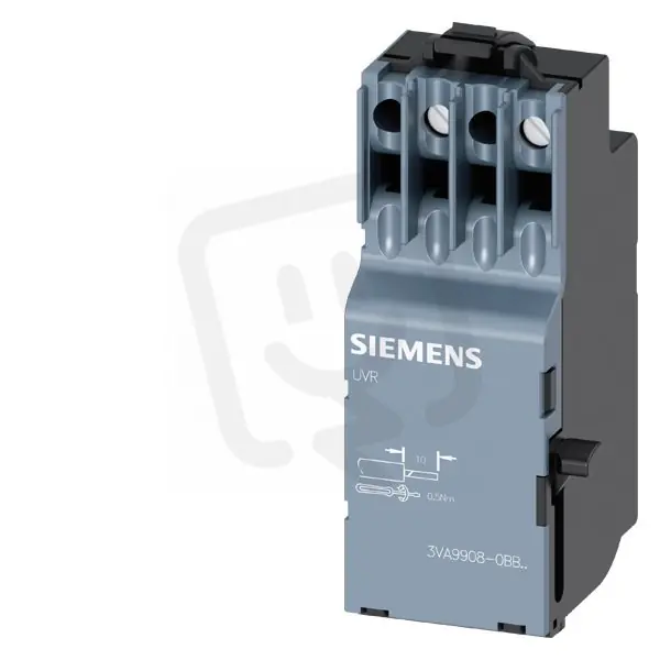 3VA9908-0BB11 Podpěťová spoušť UVR, Ue DC 24 V, šířka 21 mm, pro 3VA1, 3VA2 Autentický